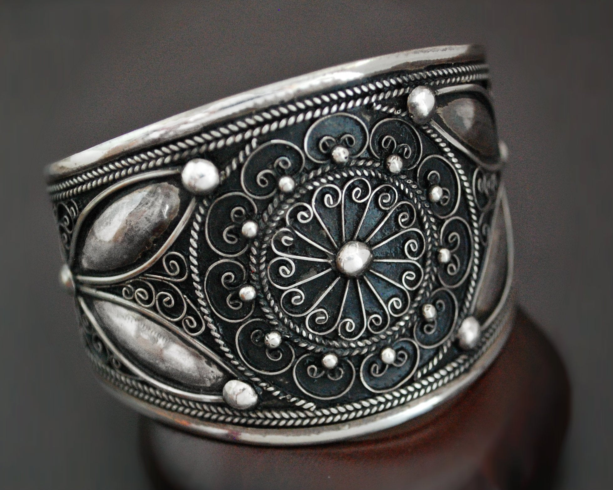 Wide Ethnic Cuff Bracelet