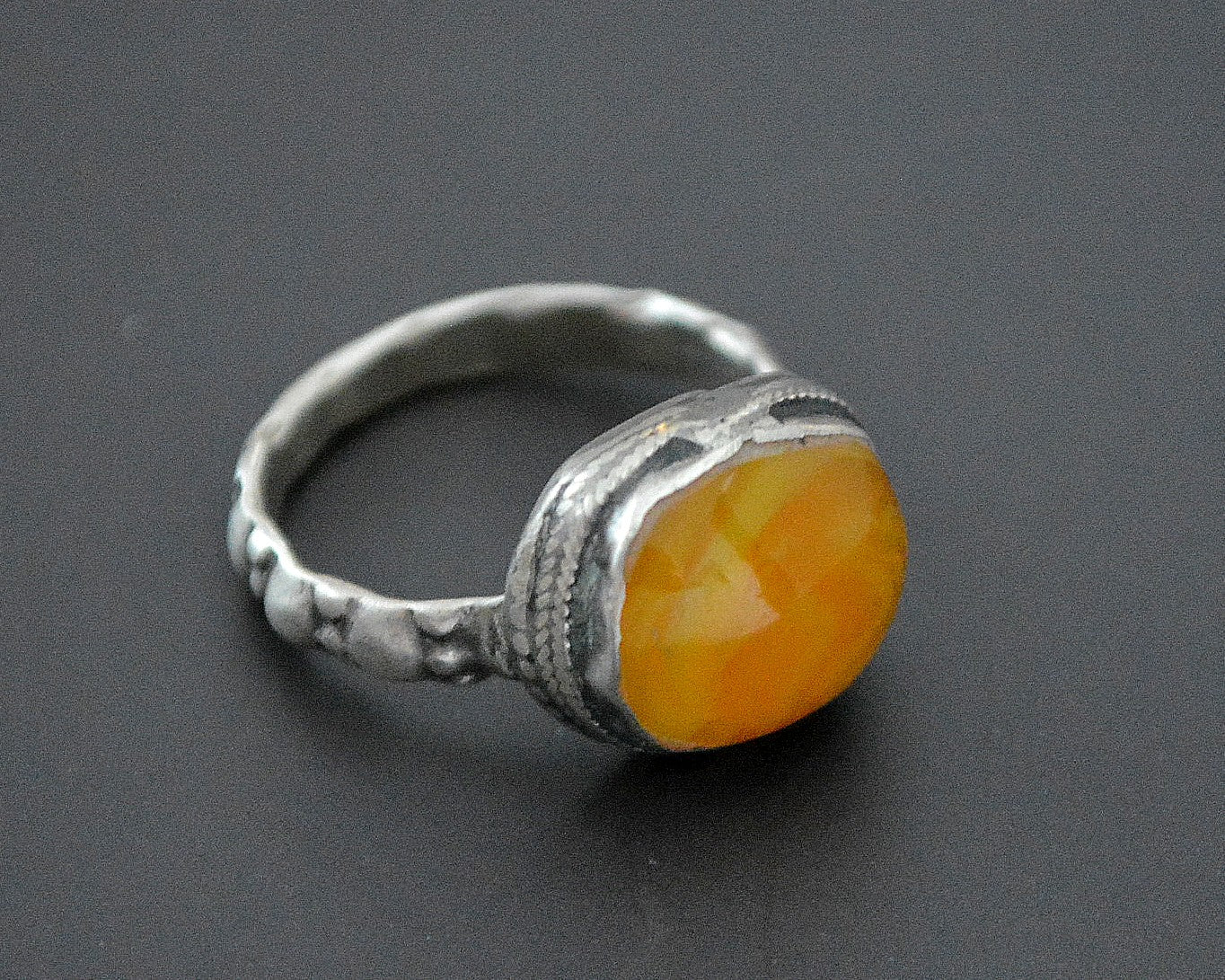 Ethnic Older Amber Ring - Size 5.75
