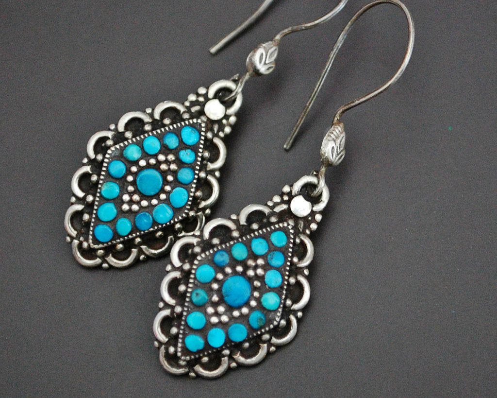Ethnic Turquoise Earrings from India