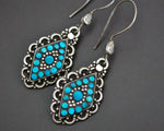 Ethnic Turquoise Earrings from India