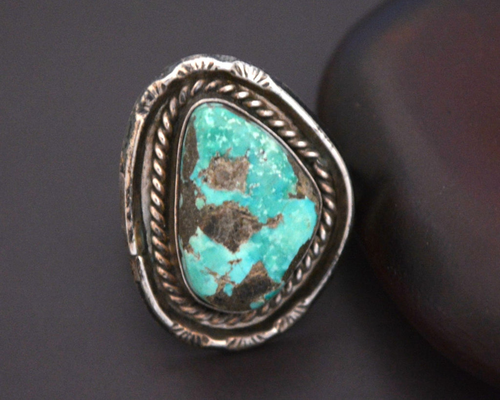 Native American Navajo Turquoise Ring - Size 6.5