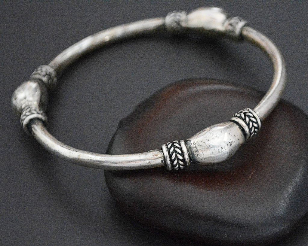 Ethnic Silver Bangle Bracelet