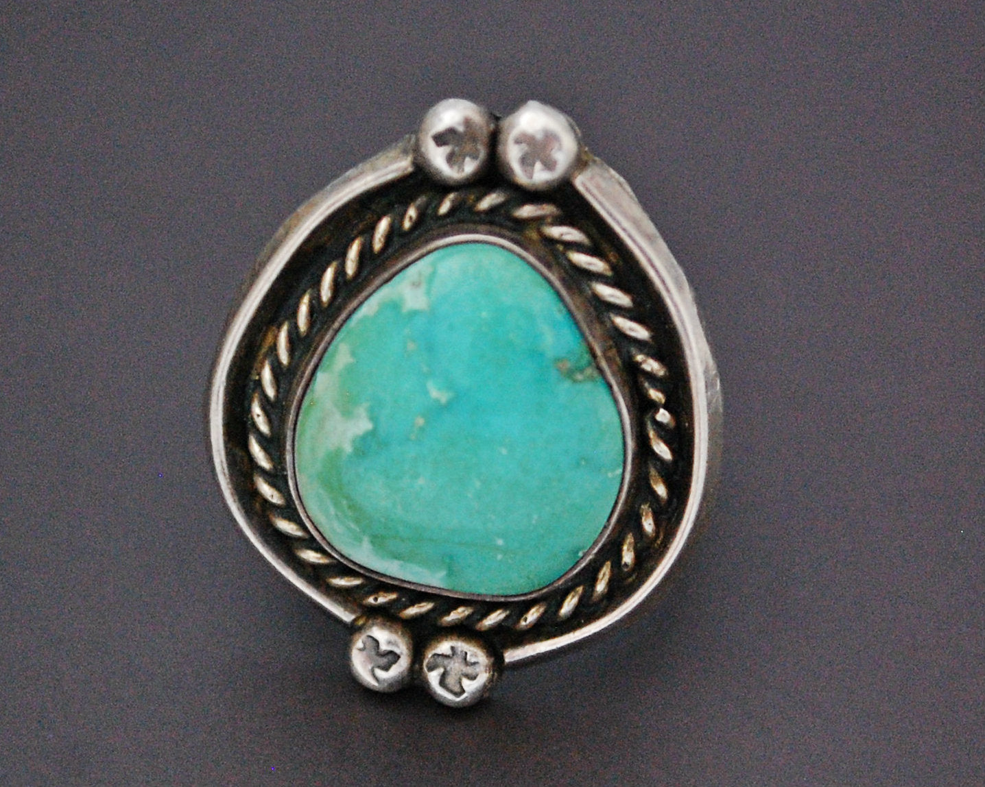 Native American Navajo Turquoise Ring - Size 6.25