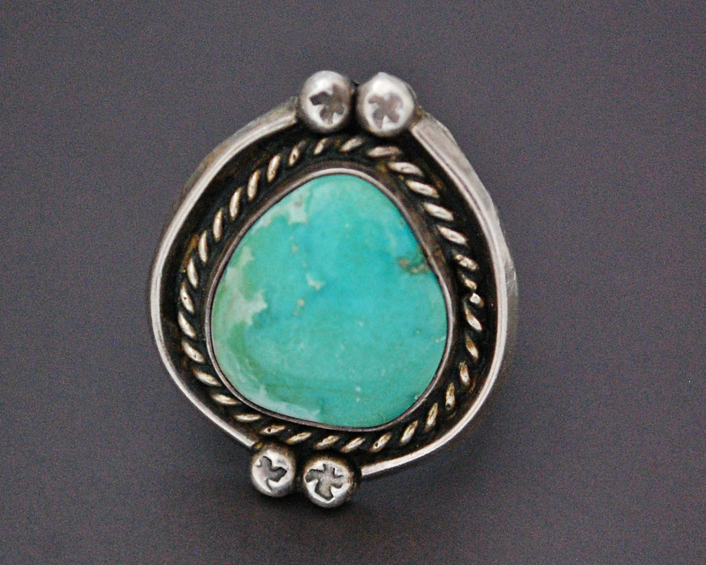 Native American Navajo Turquoise Ring - Size 6.25