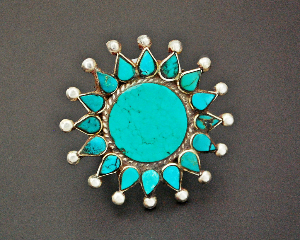 Ethnic Turquoise Ring from India - Size 8
