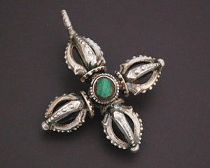 Double Dorje Pendant with Turquoise