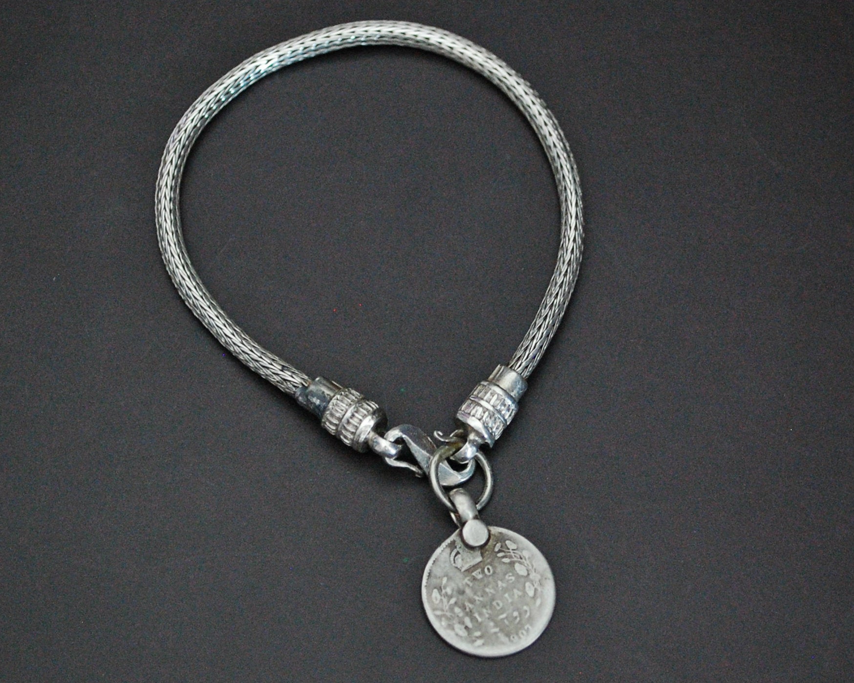 XS Rajasthani Snake Chain Bracelet with Coin