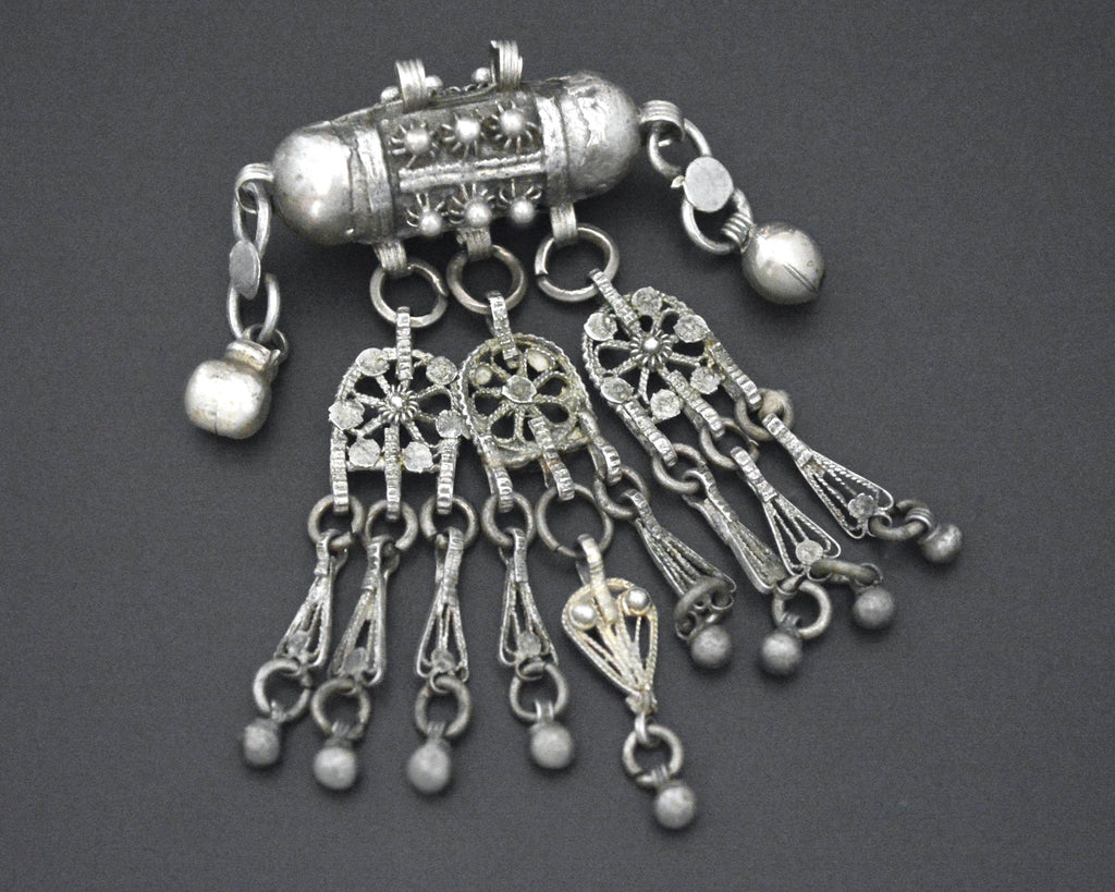 Yemeni Silver Hirz Pendant with Dangles