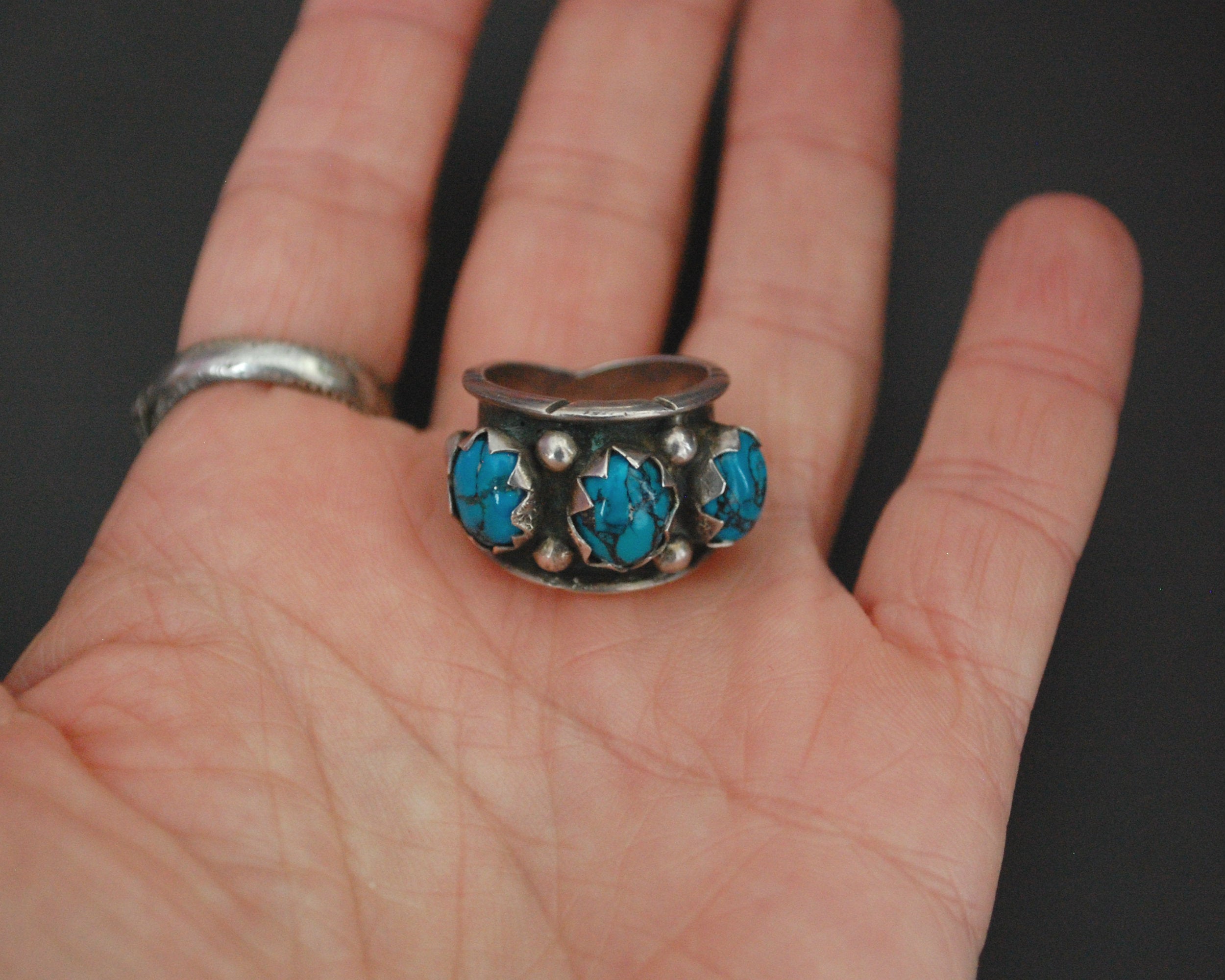 Zuni Turquoise Band Ring - Size 6.5