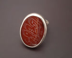 Arabic Writing Carnelian Ring - Size 6.5