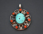 Nepali Turquoise Coral Pendant