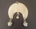 Old Crescent Arabic Script Pendant with Dangles