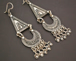 Long Vintage Indian Silver Earrings