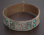 Turkish Hinged Bracelet with Turquoise