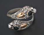 Double Dragon Onyx Ring from Bali - Size 11 / Adjustable Size