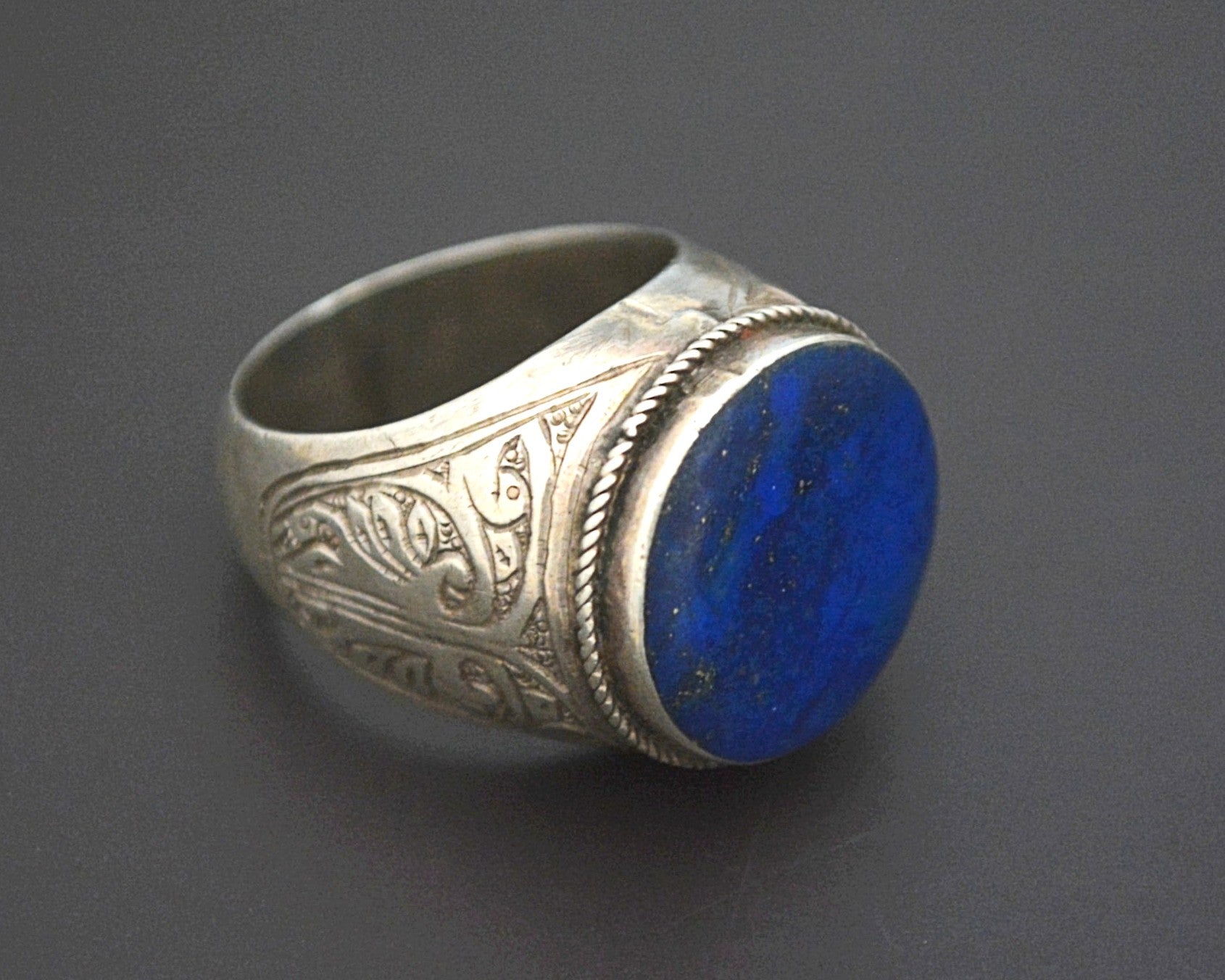 Bold Afghani Lapis Lazuli Ring - Size 8.5