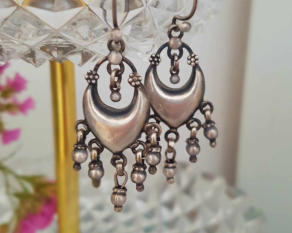 Rajasthani Silver Earrings with Bells
