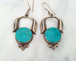 Ethnic Turquoise Earrings from India