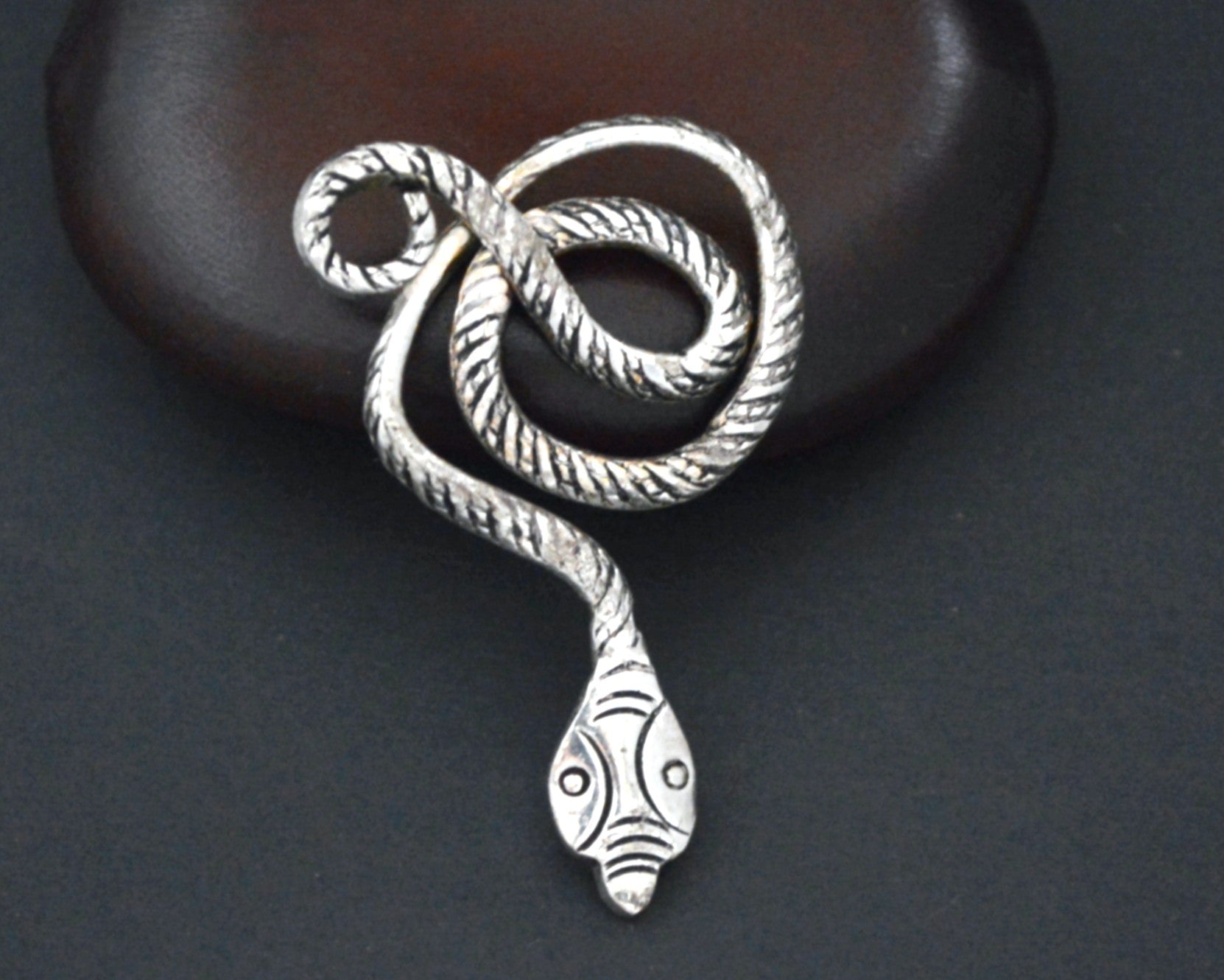 Silver Snake Ornament Pendant