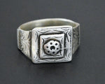 Turkmen Flower Signet Ring - Size  9.5