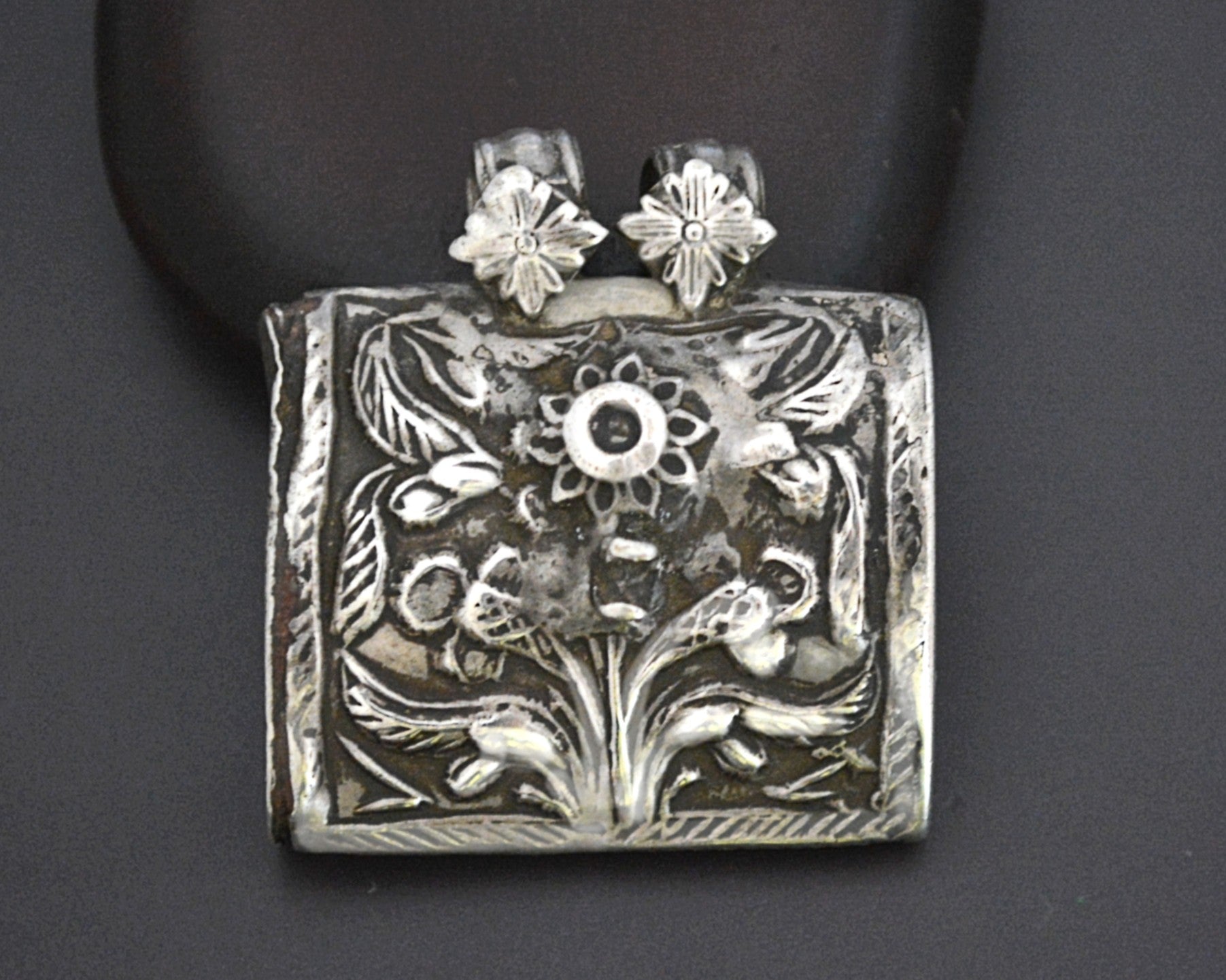 Old Indian Silver Box Pendant