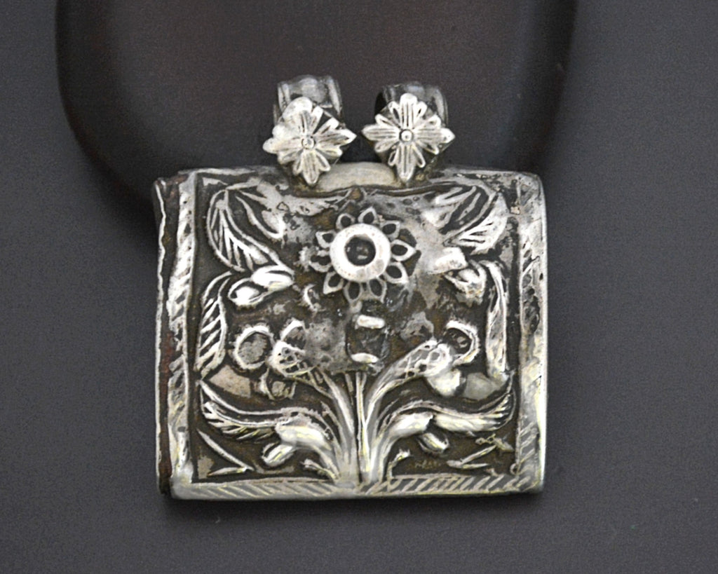 Old Indian Silver Box Pendant