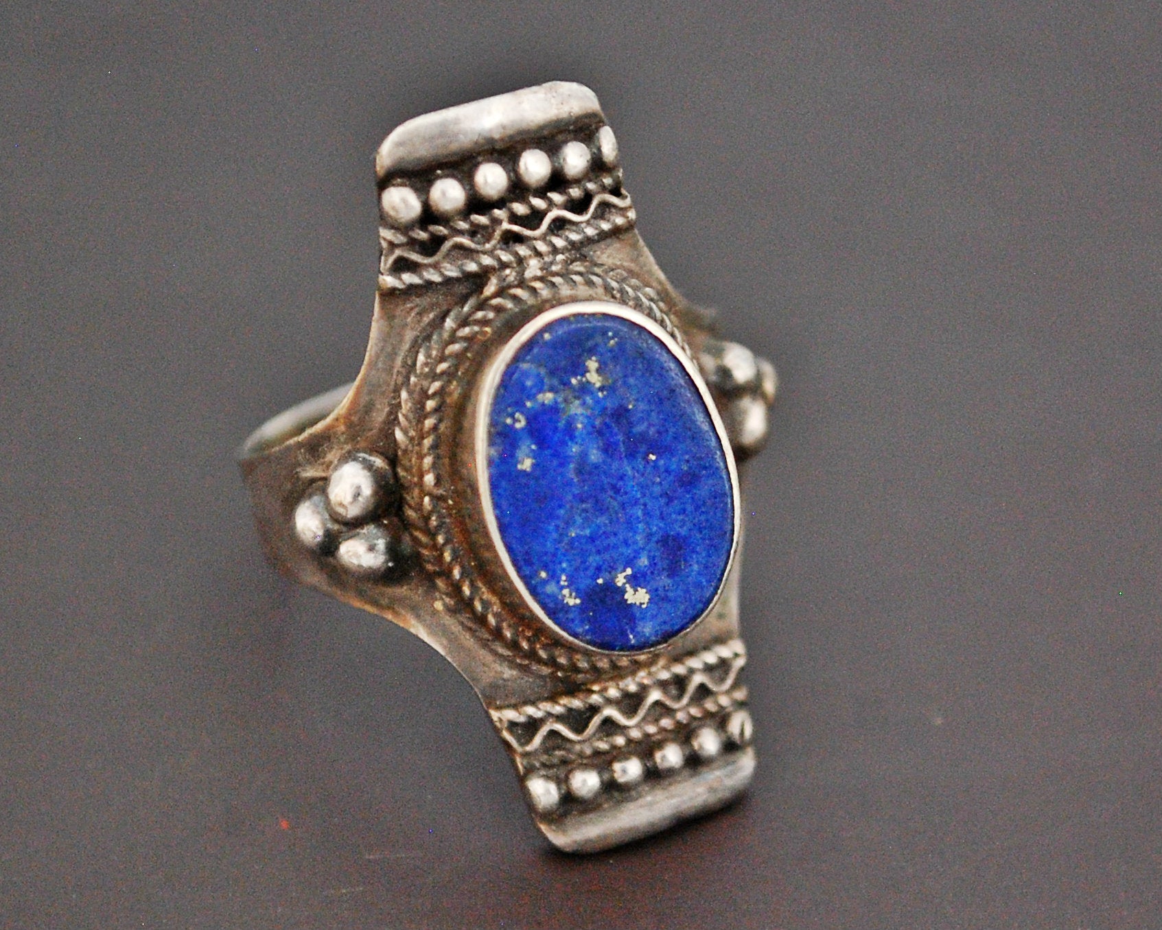 Ethnic Lapis Lazuli Ring from India - Size 8.5