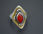 Turkmen Gilded Carnelian Ring - Size 9