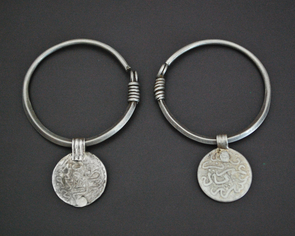 Hoop Earrings with Berber Coins - MEDIUM