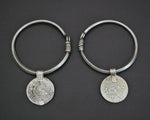 Hoop Earrings with Berber Coins - MEDIUM