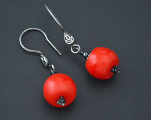 Ethnic Coral Dangle Earrings