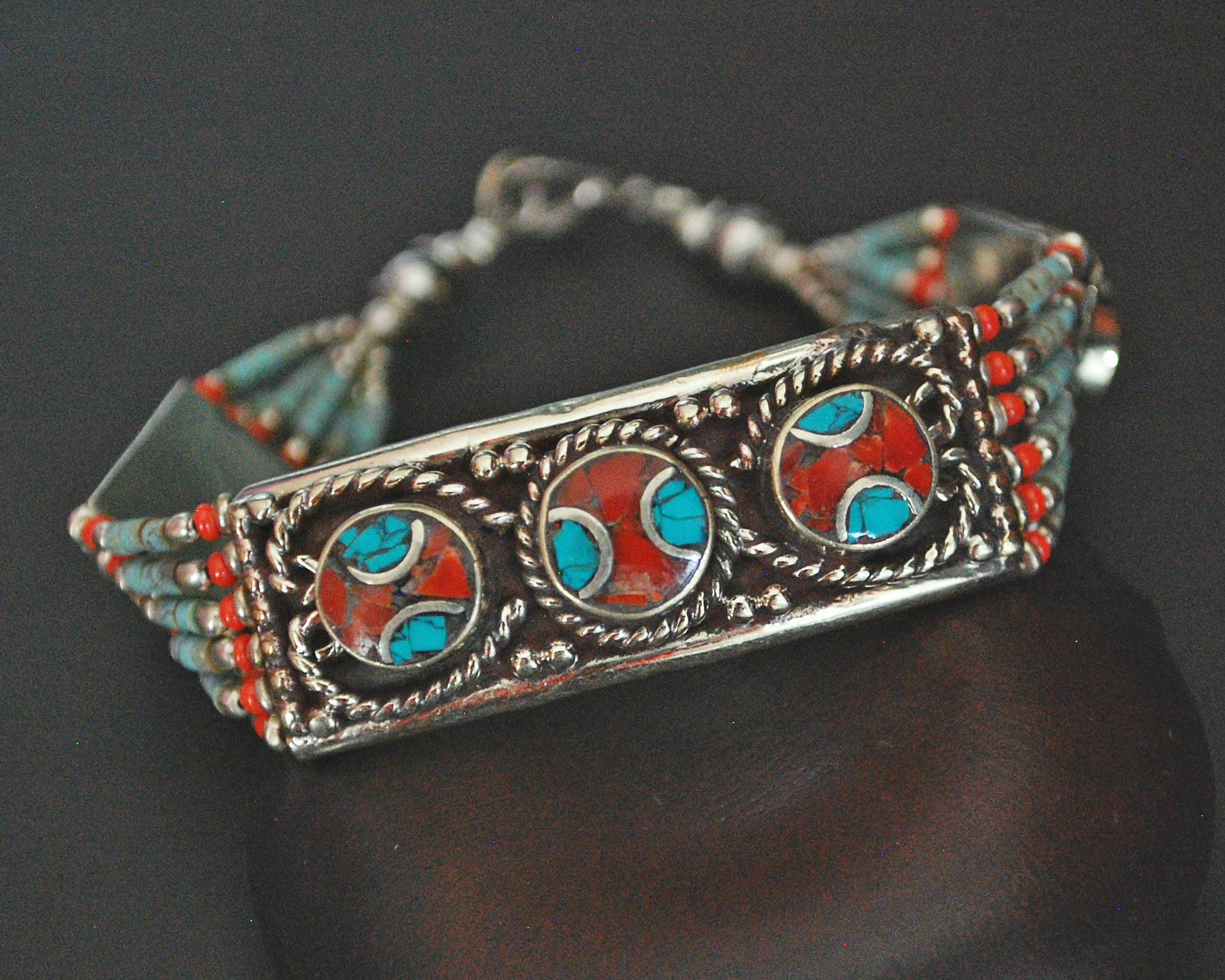 Nepali Coral Turquoise Bracelet