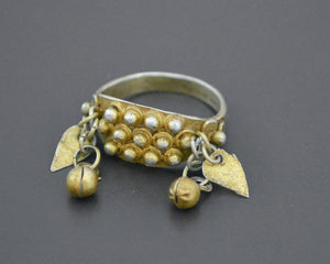 Indonesian Gilded Silver Ring with Tassels from Sumatra