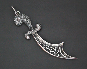 Tunisian Silver Filigree Dagger Pendant