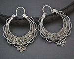 Filigree Silver Hoop Earrings