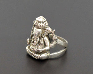 Ganesha Sterling Silver Ring - Size 9