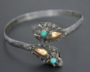 Double Dragon Turquoise Bracelet from Bali - MEDIUM SIZE
