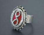 Old Turkmen Silver Ring - Size 7.5