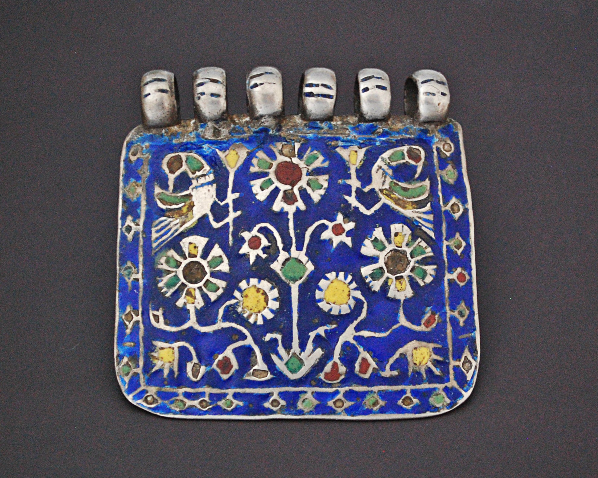 Old Multan Enamel Silver Pendant