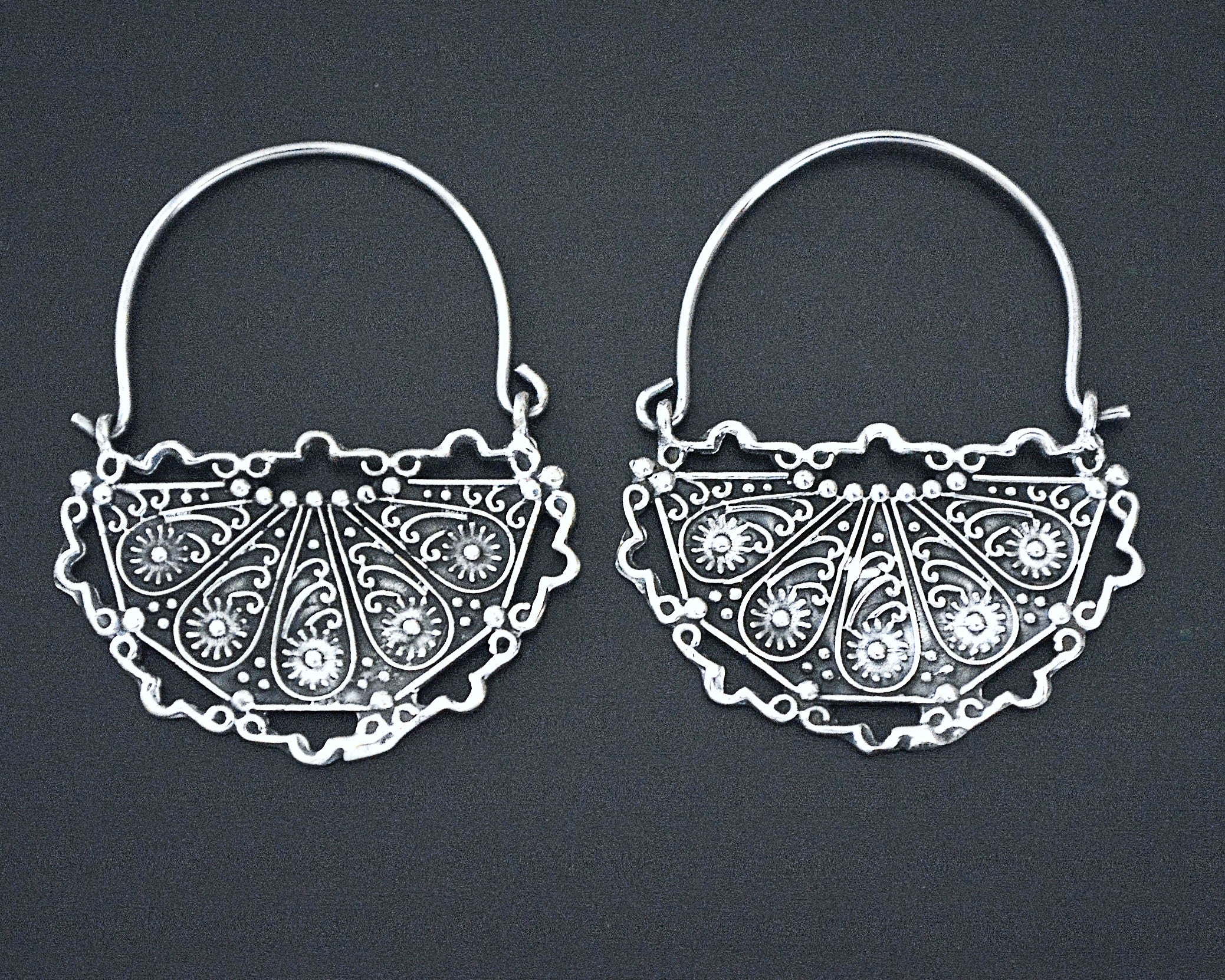 Delicate Ethnic Hoop Earrings - MEDIUM