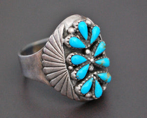 Zuni Petit Point Turquoise Ring - Size 10.5