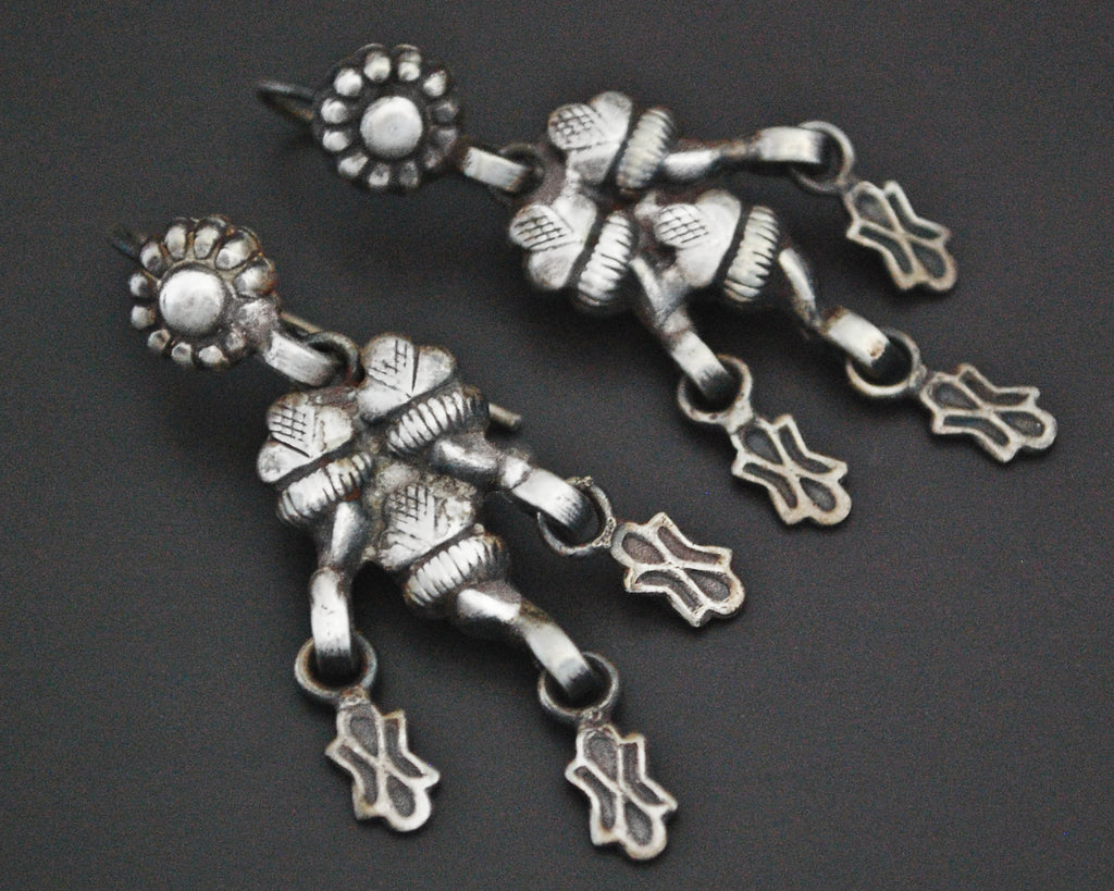 Rajasthani Silver Earrings with Dangles