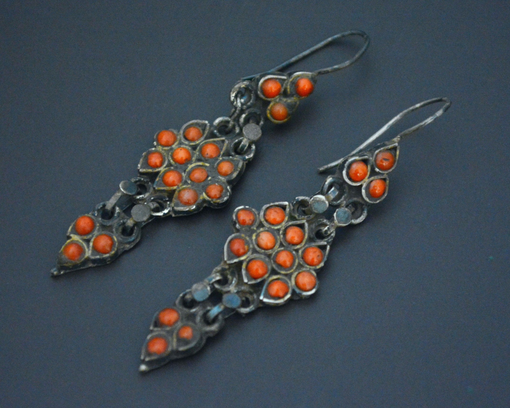 Ethnic Coral Earrings from Nepal