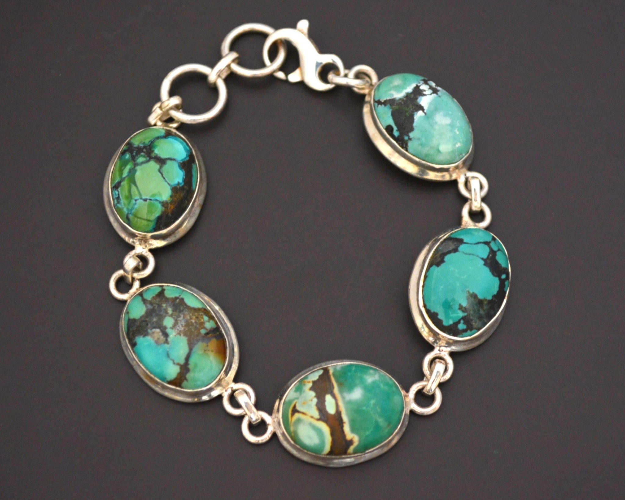 Ethnic Turquoise Link Bracelet