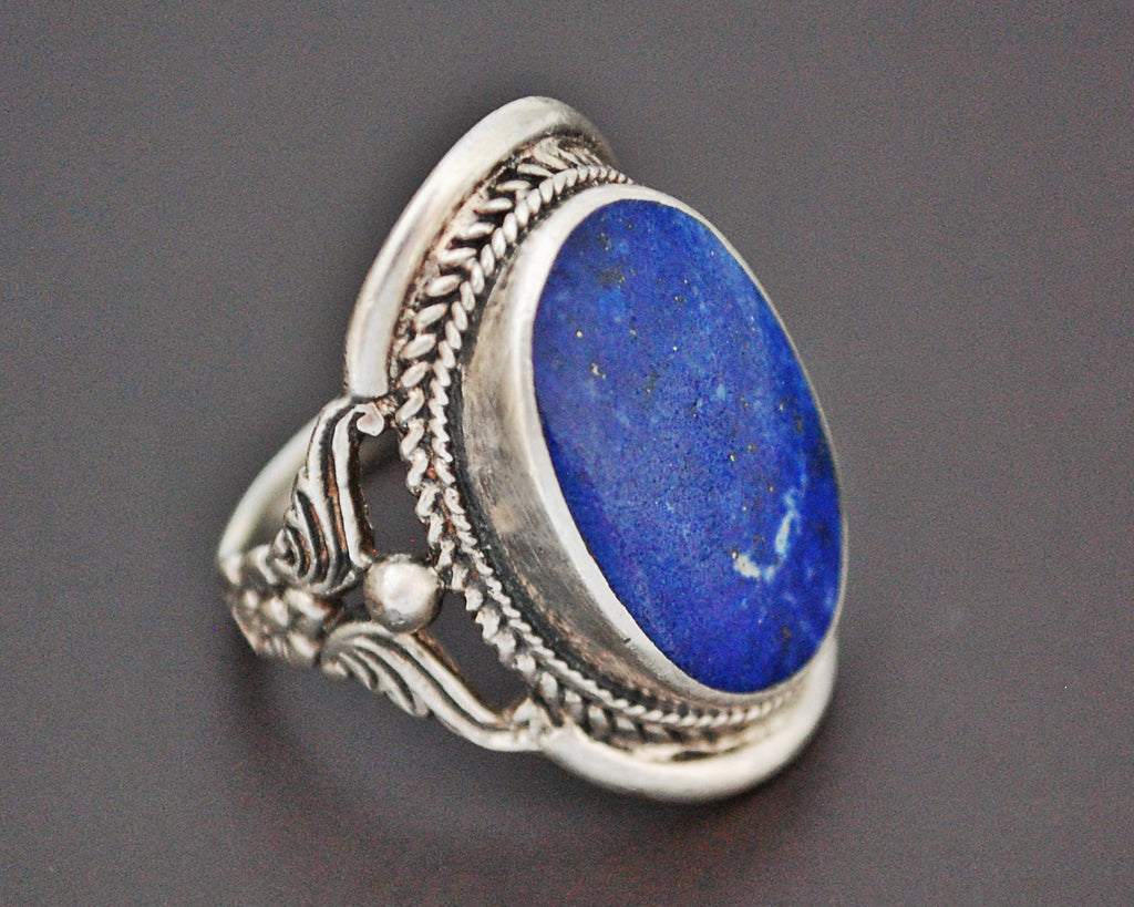 Ethnic Lapis Lazuli Ring from India - Size 7.5