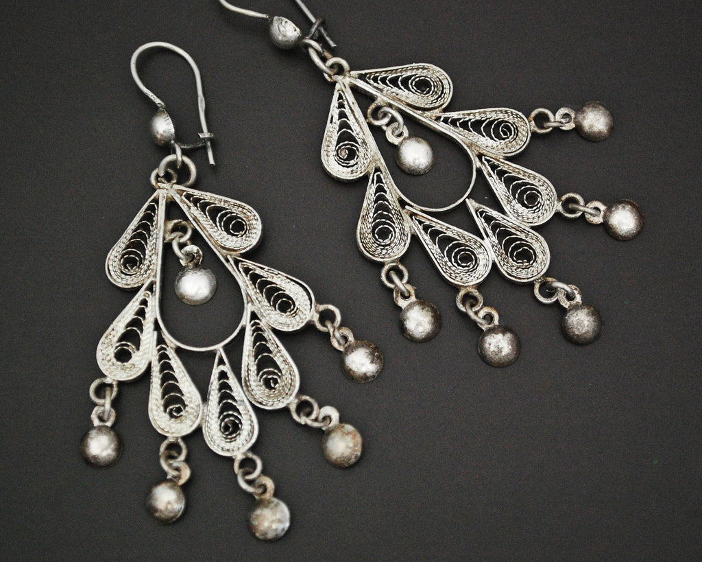 Ethnic Oriental Filigree Dangle Earrings