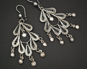 Ethnic Oriental Filigree Dangle Earrings