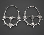 Afghani Tribal Hoop Earrings with Discs