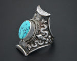 Gorgeous Nepali Turquoise Saddle Ring - Size 11