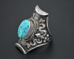 Gorgeous Nepali Turquoise Saddle Ring - Size 11